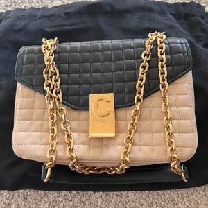 Celine C medium bag two tone color bag